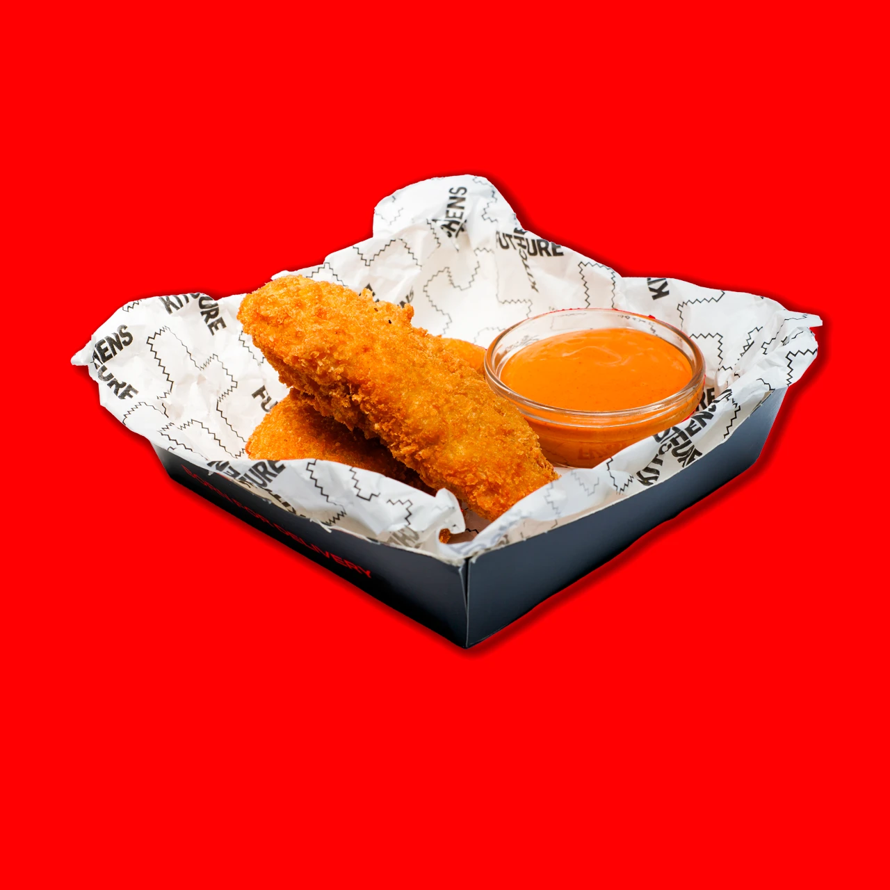 Tenders with spicy dip