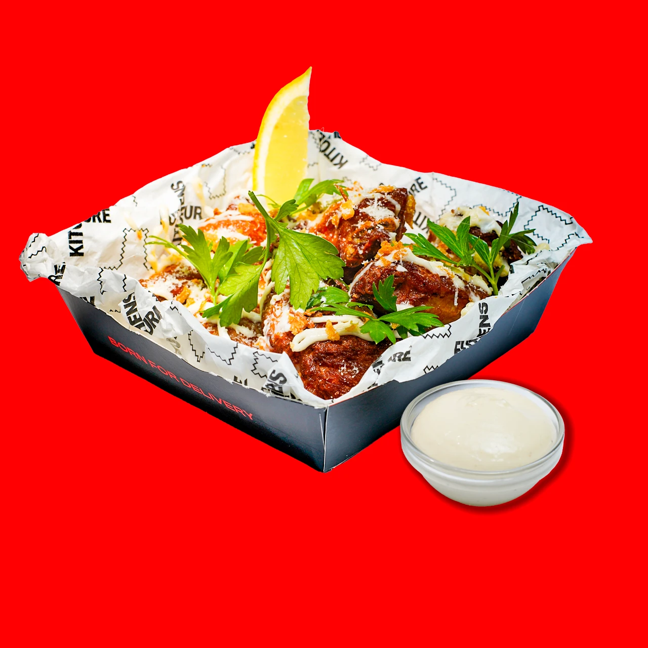 Wings with aioli and Grana Padano DOP