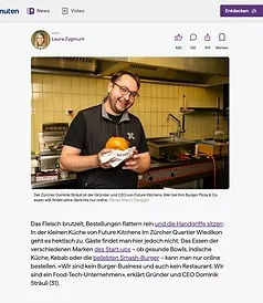 20 Minuten article about Future Kitchens and its Smash-Burger